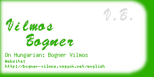 vilmos bogner business card